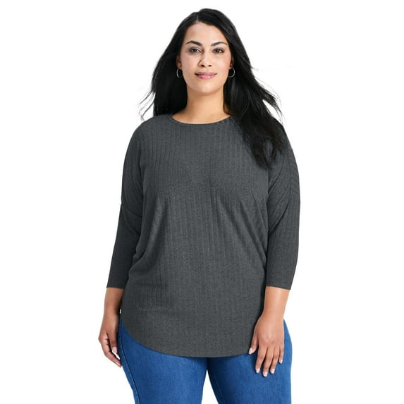 Avenue Women's Plus Size Kym Rib Hacci Tunic
