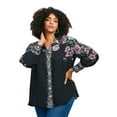 thumbnail image 1 of Avenue Women's Plus Size La Luna Button Down Shirt, 1 of 2