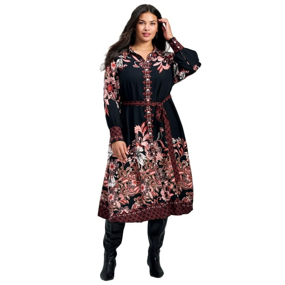 Avenue Women's Plus Size La Luna Shirtdress
