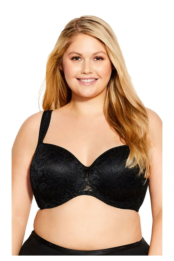 Women's Lace Balconette Bra Contouring Floral Underwire Mesh Stretch Supportive