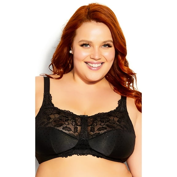 Avenue Women's Plus Size Lace Soft Cup Wire Free Bra