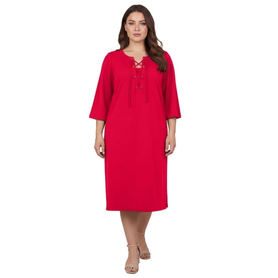 Avenue Women's Plus Size Lacing Sheath Dress