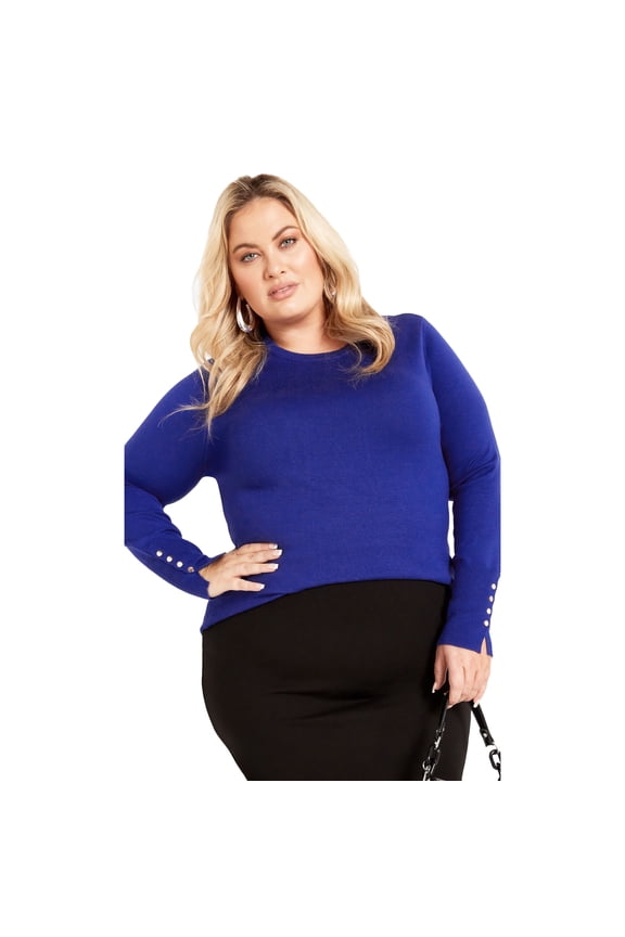 Women's Plus Size Lara Button Sweater