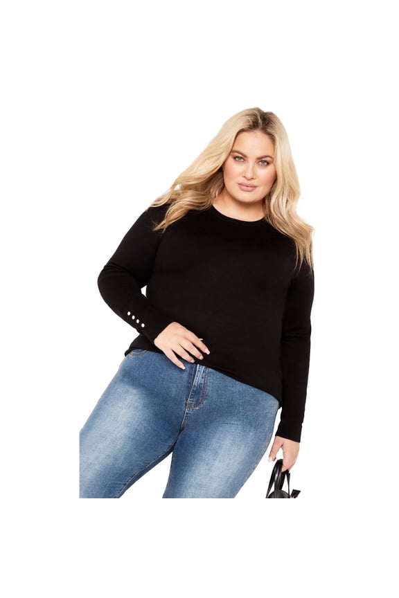 Women's Plus Size Lara Button Sweater