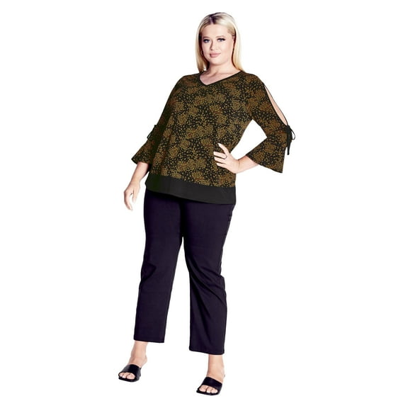 Avenue Women's Plus Size Lara Layered Print Top