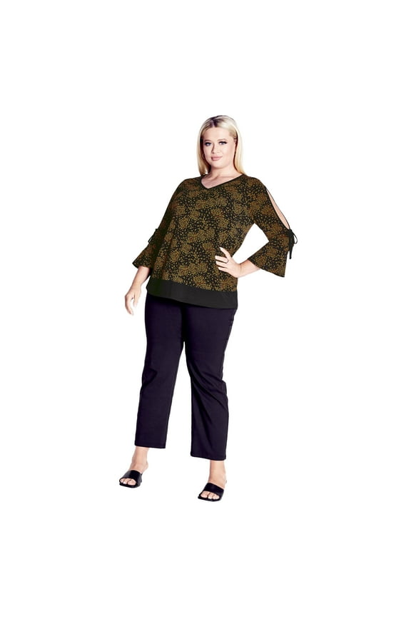 Women's Plus Size Lara Layered Print Top