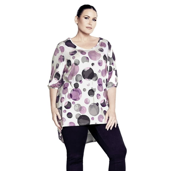 Avenue Women's Plus Size Leila Foil Print Top