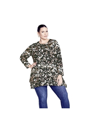 Women's Plus Size Leisure Button Tunic