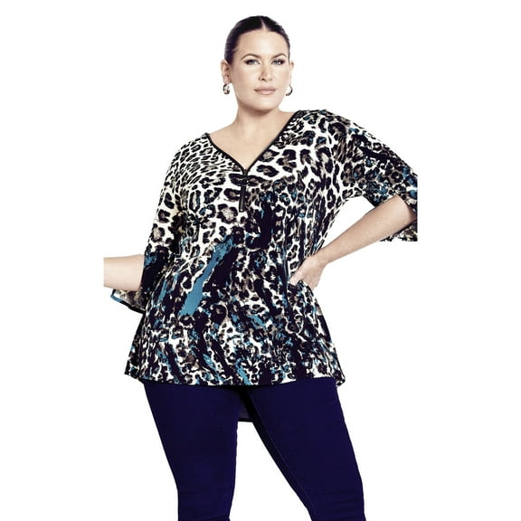 Avenue Women's Plus Size Leona Zip Top