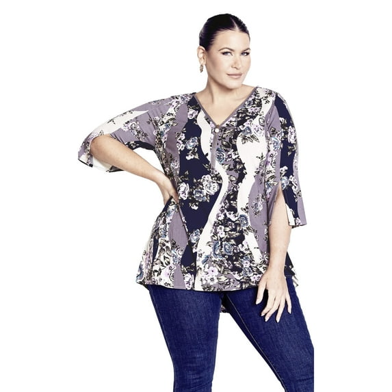 Avenue Women's Plus Size Leona Zip Top