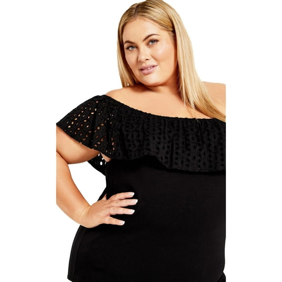 Avenue Women's Plus Size Lexi Mixed Media Top