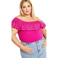 thumbnail image 1 of Avenue Women's Plus Size Lexi Mixed Media Top, 1 of 2