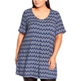 thumbnail image 1 of Avenue Womens Short Sleeve Printed Tunic Top, 1 of 2