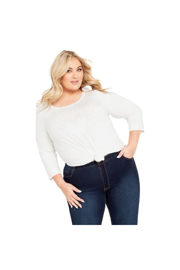 Women's Plus Size Love Heart Top