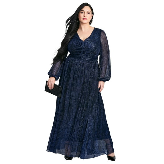 Avenue Women's Plus Size Lucia Plisse Maxi Dress
