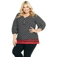 thumbnail image 1 of Avenue Women's Plus Size Malia Zip Border Top, 1 of 2