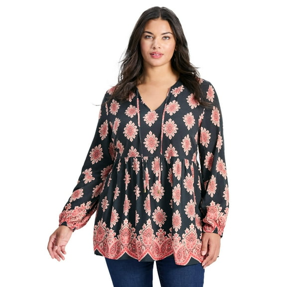 Avenue Women's Plus Size Mara Blouson Sleeve Tunic
