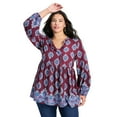 thumbnail image 1 of Avenue Women's Plus Size Mara Blouson Sleeve Tunic, 1 of 2
