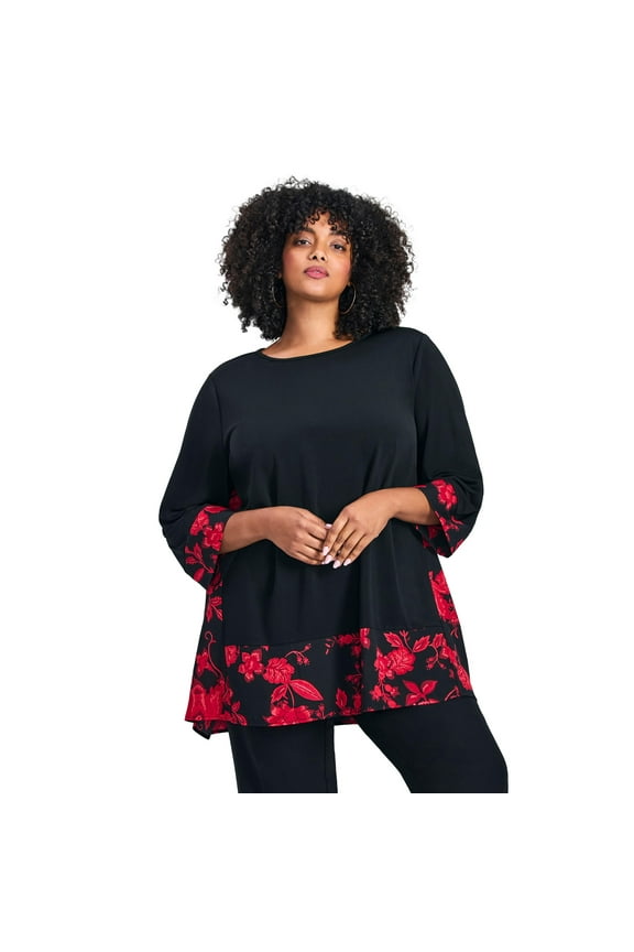Women's Plus Size Marion Mixed Media Tunic