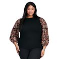 thumbnail image 1 of Avenue Women's Plus Size Melody Blouson Sleeve Top, 1 of 2