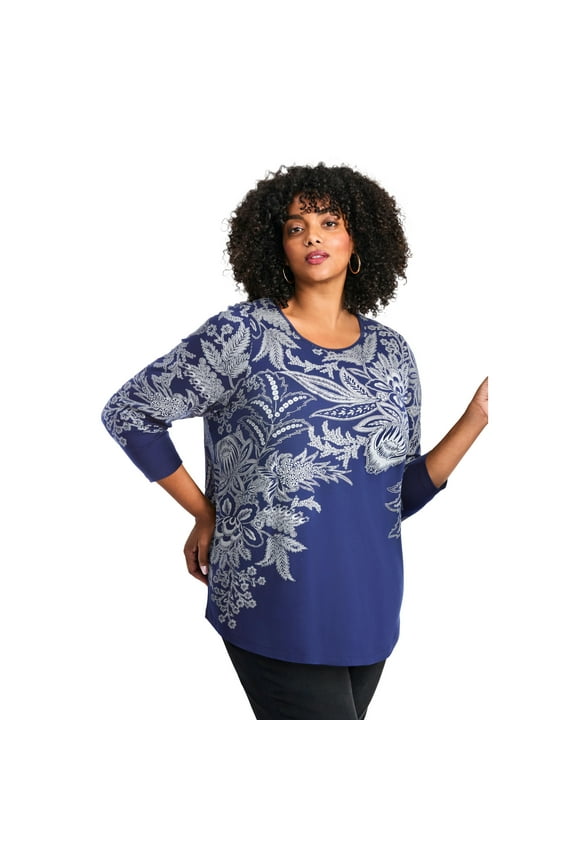 Women's Plus Size Millie 3/4 Sleeve Top