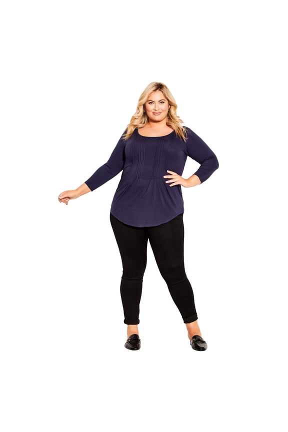 Women's Plus Size Milly Pleat Plain Top