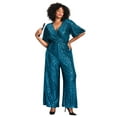 thumbnail image 1 of Avenue Women's Plus Size Nada Sequin  Sleeve Jumpsuit, 1 of 2