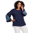 thumbnail image 1 of Avenue Women's Plus Size Novelty Bell Sleeve Top, 1 of 2