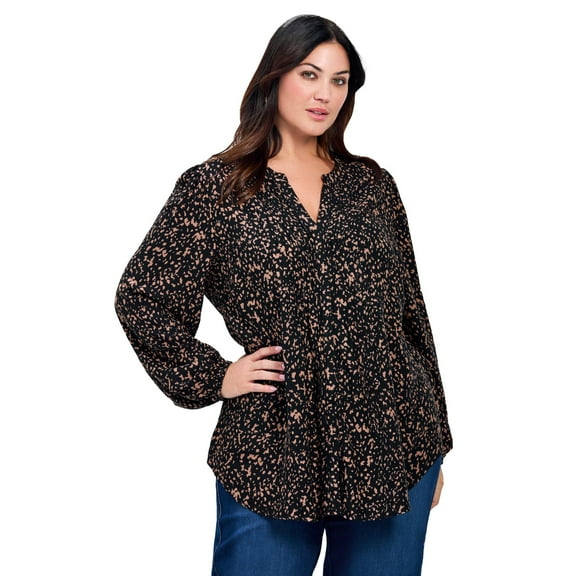 Avenue Women's Plus Size Olivia Pintuck Shirt