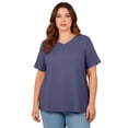thumbnail image 1 of Avenue Women's Plus Size Openwork Trim Short Sleeve Top, 1 of 2