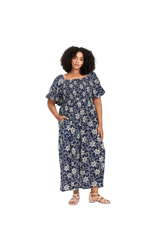 Women's Plus Size Petite Annabelle Print Jumpsuit