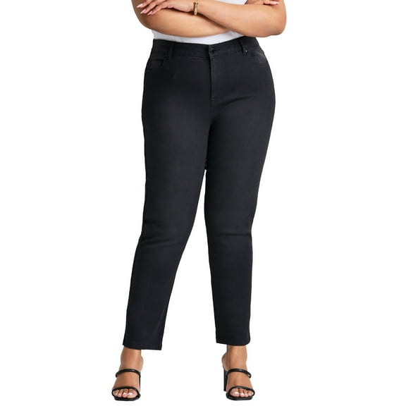 Avenue Women's Plus Size Tall Butter Denim Straight Leg Jean