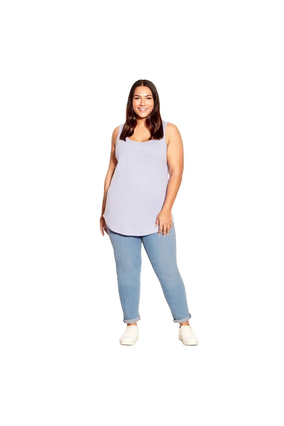 Women's Plus Size Petite Denim Girlfriend Stretch Jean