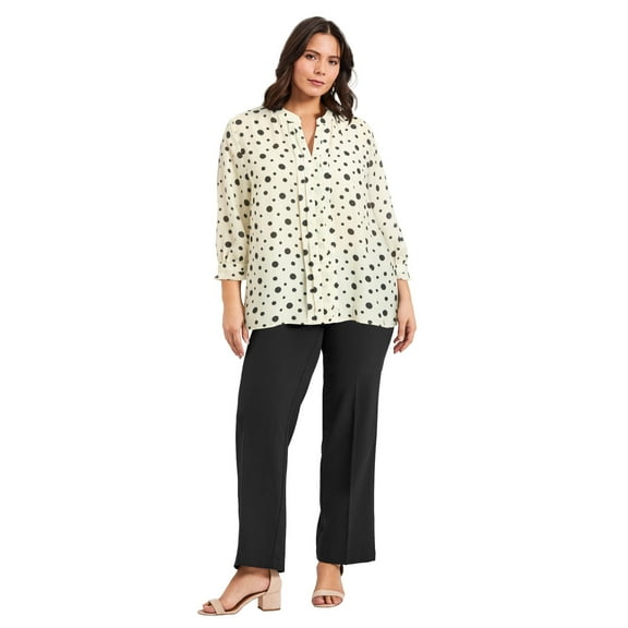 Avenue Women's Plus Size Pintuck Popover Top