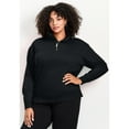 thumbnail image 1 of Avenue Women's Plus Size Piper Half-Zip Sweat Top, 1 of 2