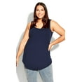 thumbnail image 1 of Avenue Women's Plus Size Plain Essential Tank Sleeveless Scoop Neckline - Cotton, 1 of 4