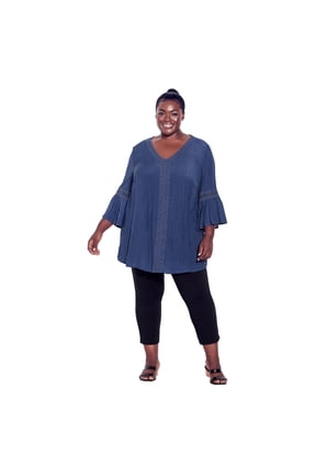 Women's Plus Size Pleat Lace Tunic
