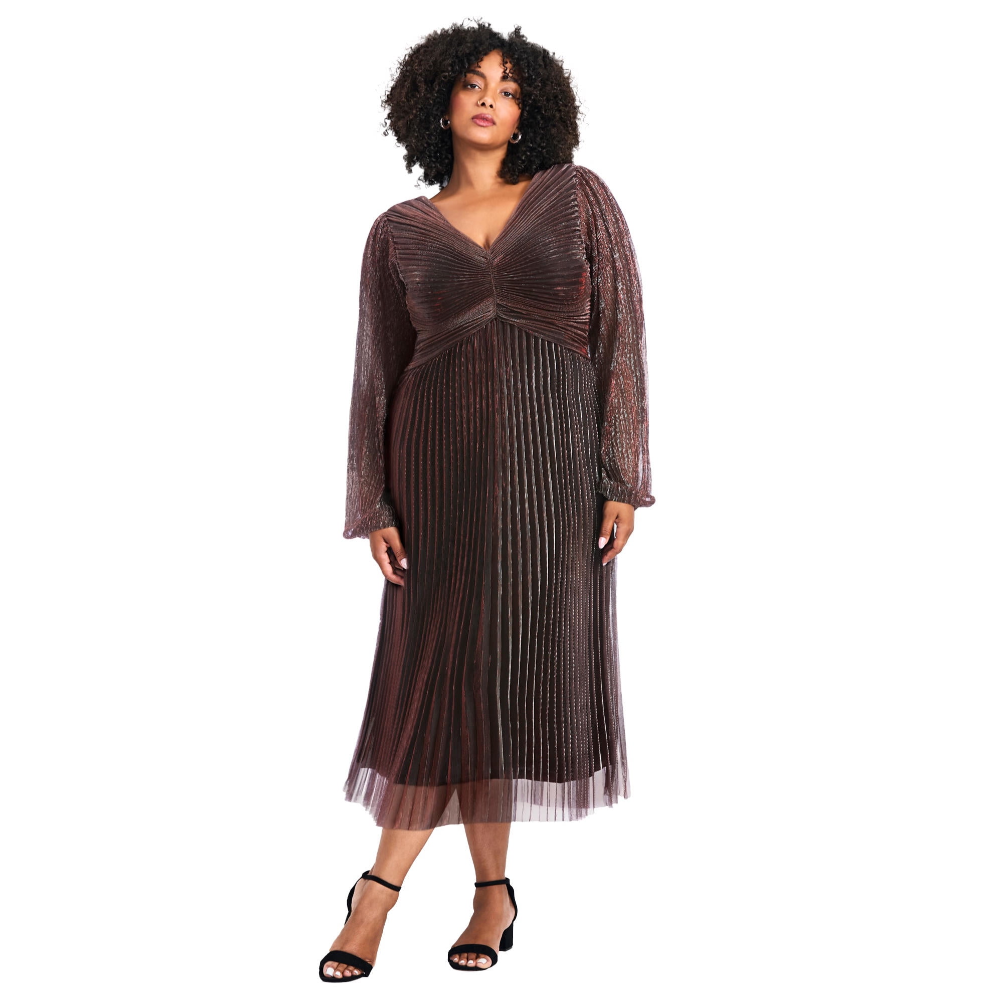 Avenue Women's Plus Size Pleated Plisse Dress - Walmart.com