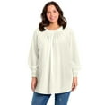 thumbnail image 1 of Avenue Women's Plus Size Pleated Peasant Blouse, 1 of 2