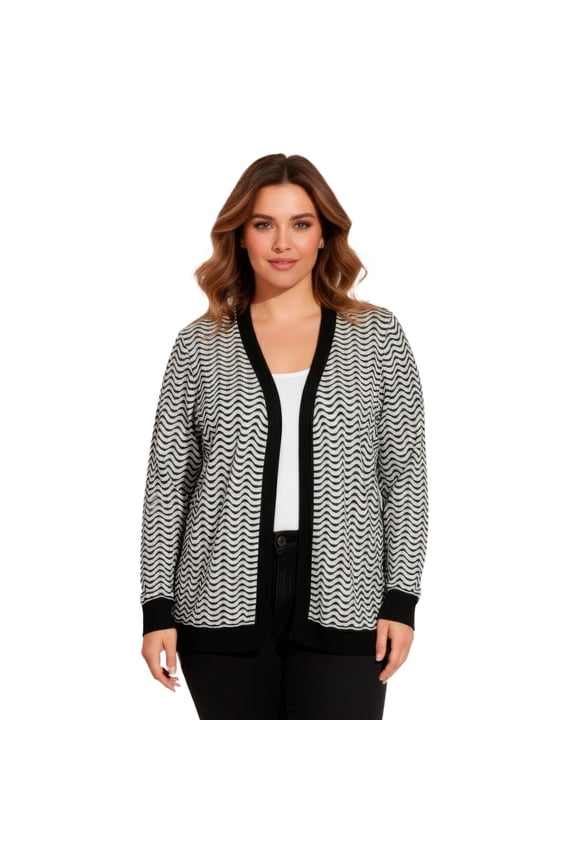 Women's Plus Size Poet Sleeve Open Cardigan Sweater