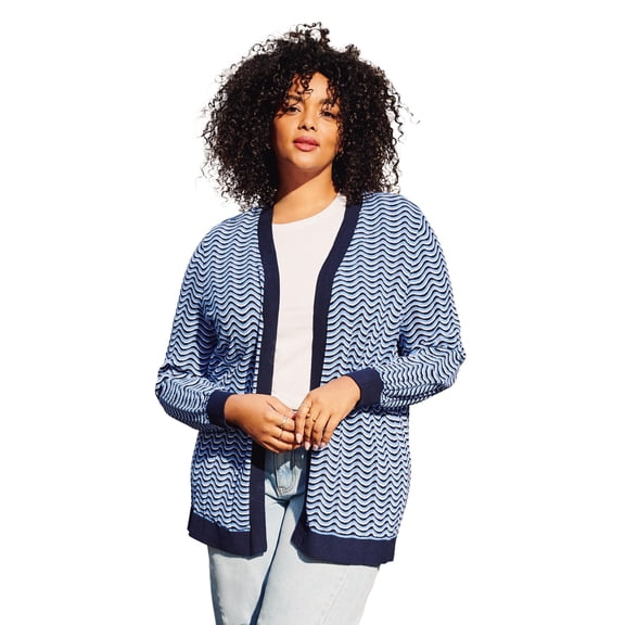 Avenue Women's Plus Size Poet Sleeve Open Cardigan Sweater