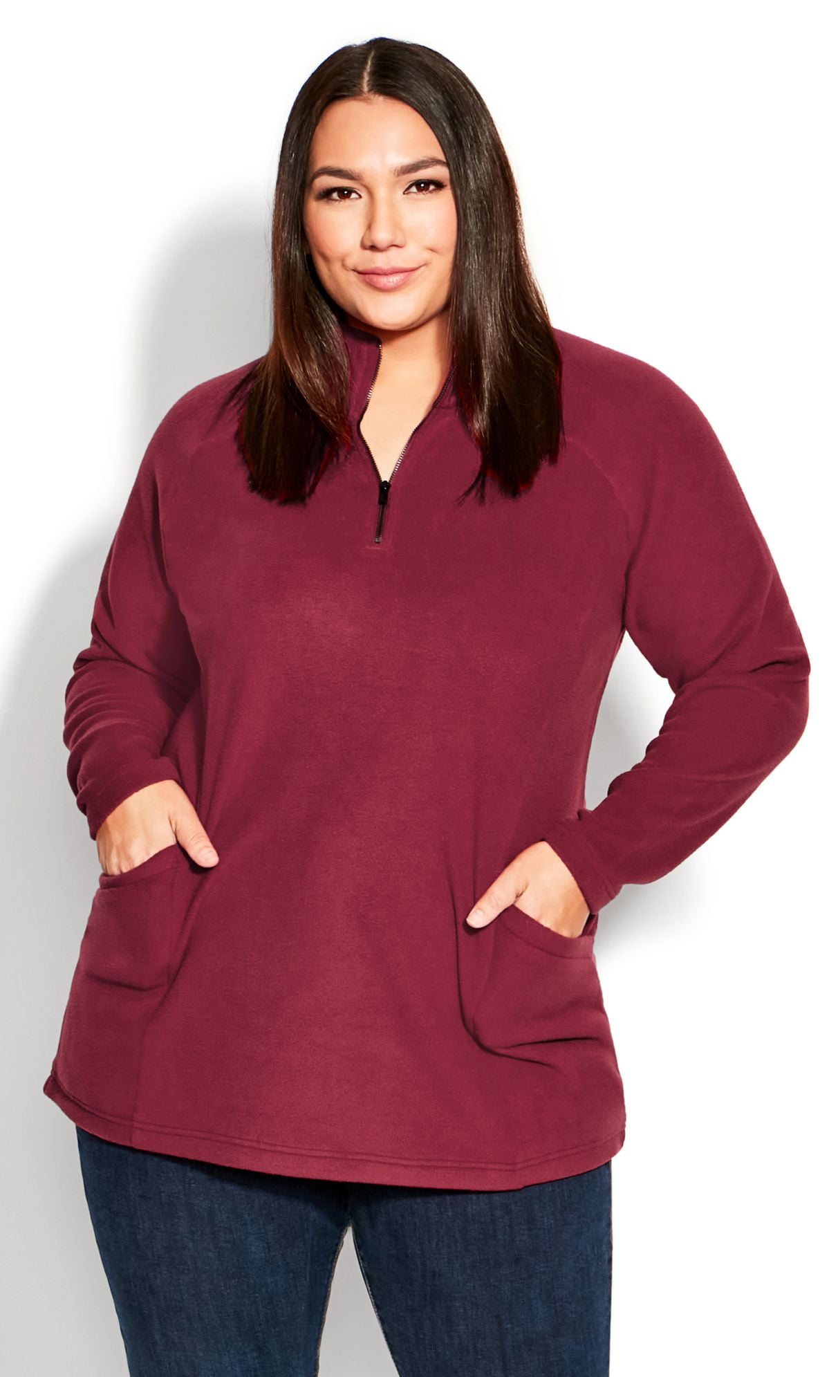 Plus size polar fleece tops sale