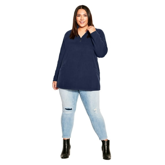 Avenue Women's Plus Size Polar Fleece Pocket Tunic