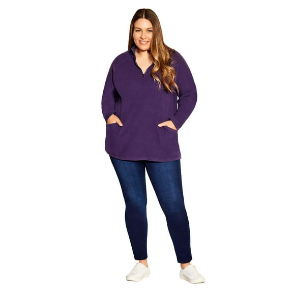 Avenue Women's Plus Size Polar Fleece Pocket Tunic