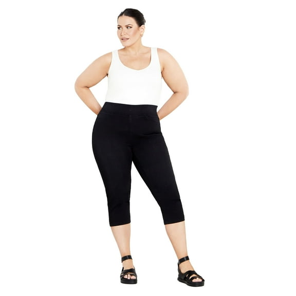 Avenue Women's Plus Size Pull On Cropped Denim Legging