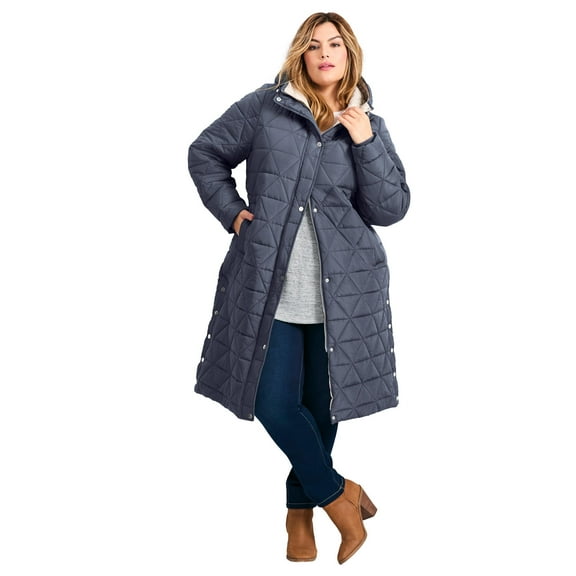 Avenue Women's Plus Size Quinn Longline Puffer Jacket