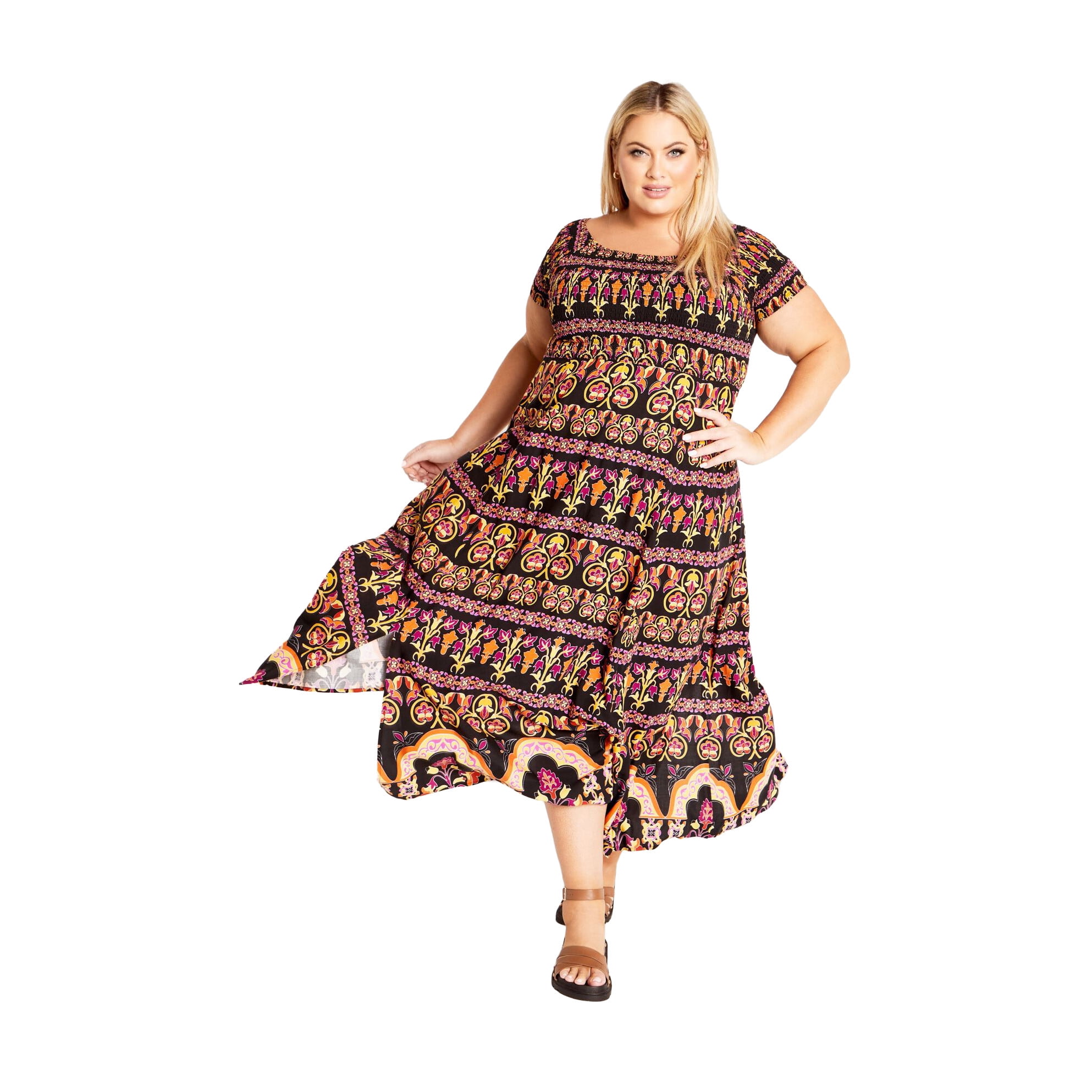 naomi colorblock maxi dress Baltic Born Womens Naomi Short Sleeve Maxi Dress | Blue Multi Floral