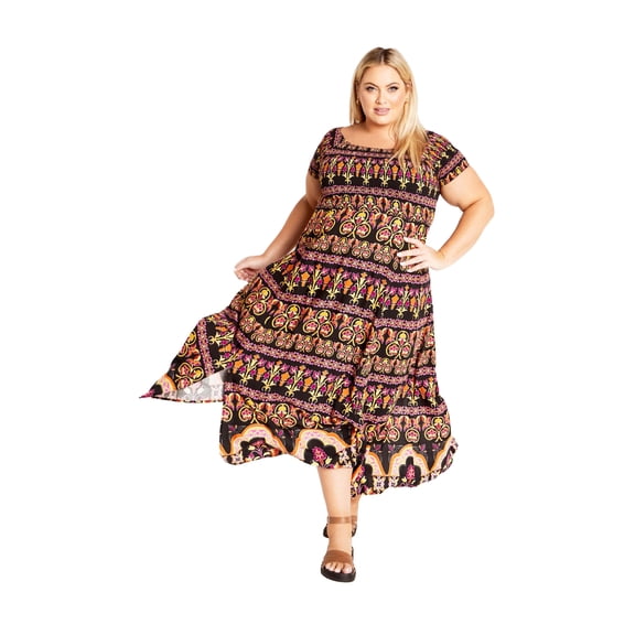 Avenue Women's Plus Size Raelynn Border Dress