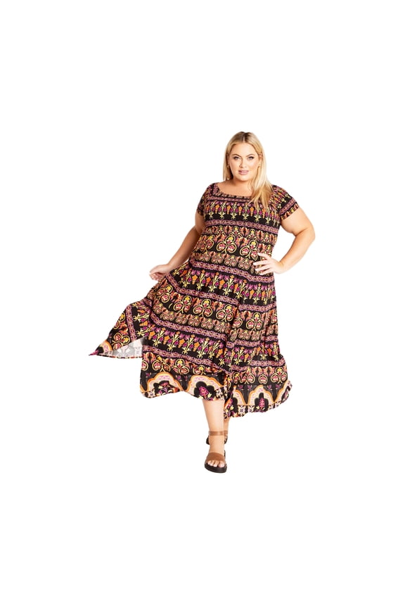 Women's Plus Size Raelynn Border Dress