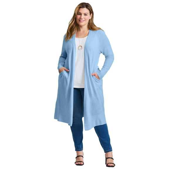 Avenue Women's Plus Size Raglan Sleeve Duster Cardigan